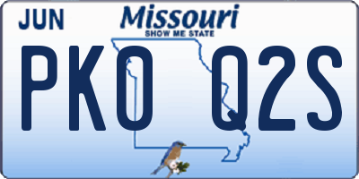 MO license plate PK0Q2S