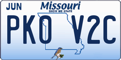MO license plate PK0V2C