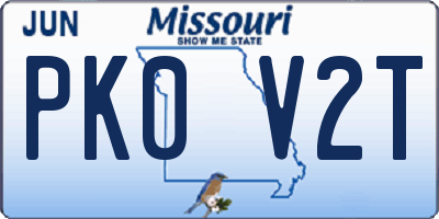 MO license plate PK0V2T