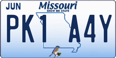 MO license plate PK1A4Y