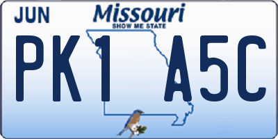 MO license plate PK1A5C