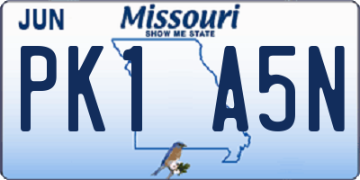 MO license plate PK1A5N