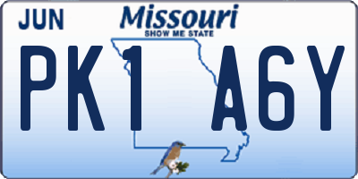 MO license plate PK1A6Y