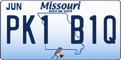 MO license plate PK1B1Q
