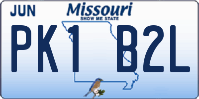 MO license plate PK1B2L