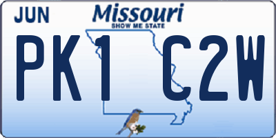 MO license plate PK1C2W