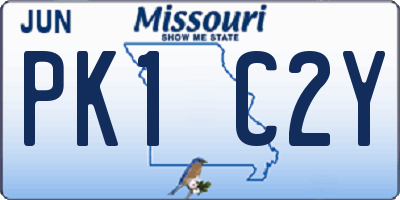 MO license plate PK1C2Y
