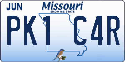 MO license plate PK1C4R