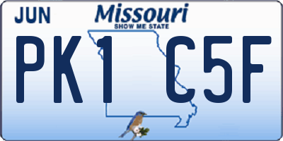 MO license plate PK1C5F