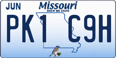 MO license plate PK1C9H