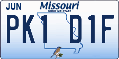 MO license plate PK1D1F
