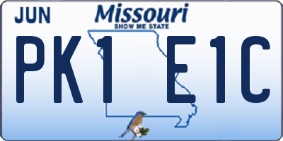 MO license plate PK1E1C