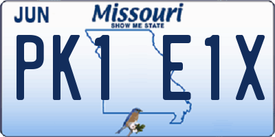 MO license plate PK1E1X