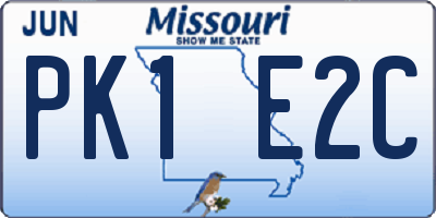 MO license plate PK1E2C