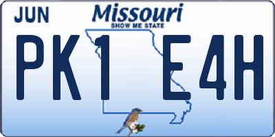 MO license plate PK1E4H