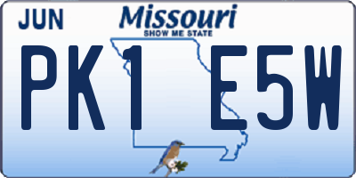 MO license plate PK1E5W
