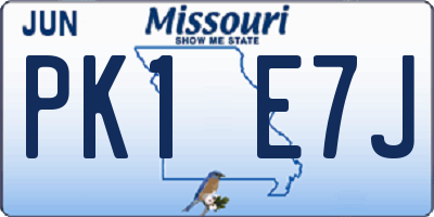 MO license plate PK1E7J