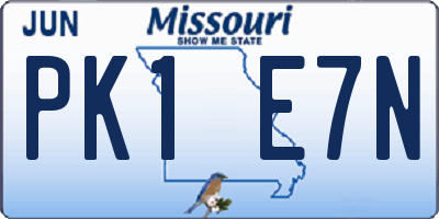 MO license plate PK1E7N