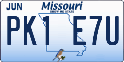 MO license plate PK1E7U