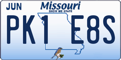 MO license plate PK1E8S