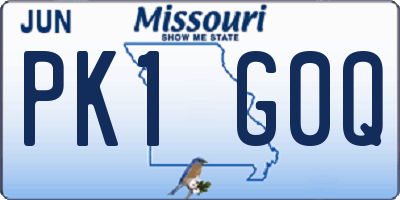 MO license plate PK1G0Q