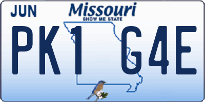 MO license plate PK1G4E