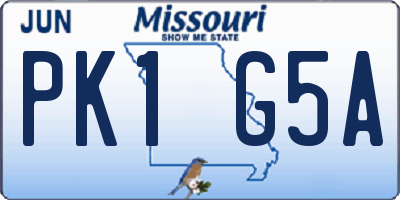 MO license plate PK1G5A