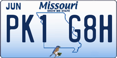 MO license plate PK1G8H