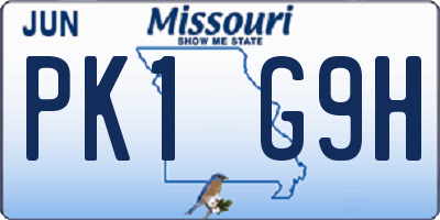 MO license plate PK1G9H