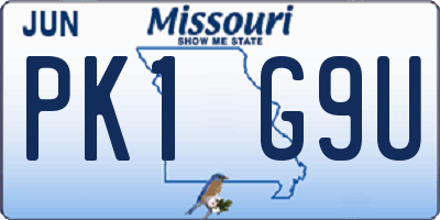 MO license plate PK1G9U