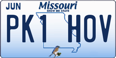 MO license plate PK1H0V