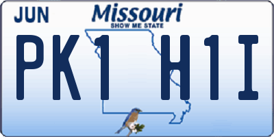 MO license plate PK1H1I