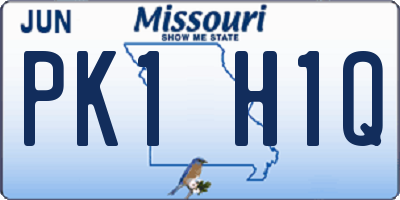 MO license plate PK1H1Q