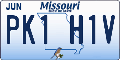 MO license plate PK1H1V