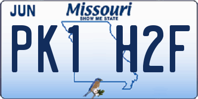 MO license plate PK1H2F