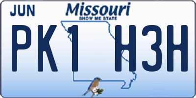 MO license plate PK1H3H