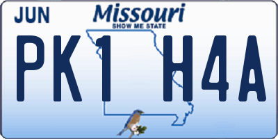 MO license plate PK1H4A