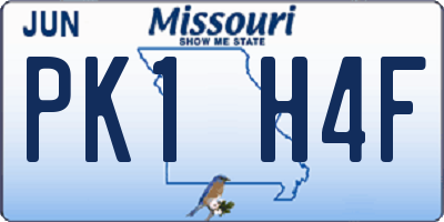 MO license plate PK1H4F