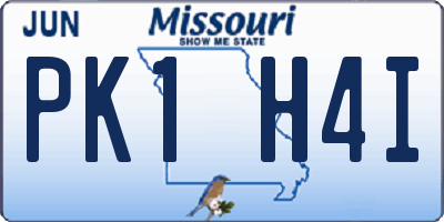 MO license plate PK1H4I