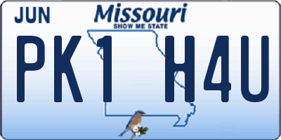 MO license plate PK1H4U