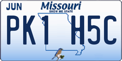 MO license plate PK1H5C