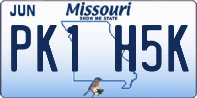MO license plate PK1H5K