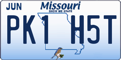 MO license plate PK1H5T