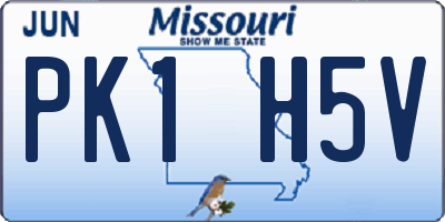 MO license plate PK1H5V