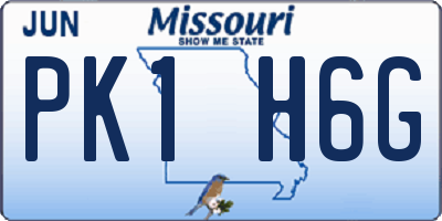 MO license plate PK1H6G