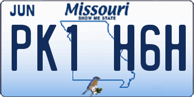 MO license plate PK1H6H