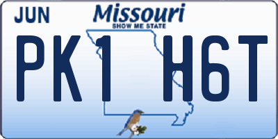 MO license plate PK1H6T