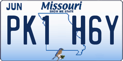 MO license plate PK1H6Y