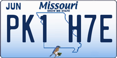 MO license plate PK1H7E
