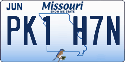 MO license plate PK1H7N